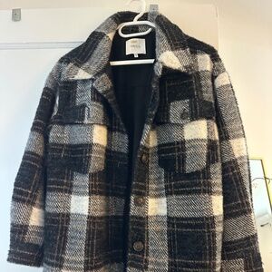 Eyelash knit shirt jacket Greylin